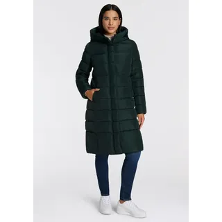 Steppmantel ONLY "ONLTINA – Puffermantel mit Premium-Füllung und verdecktem Zipper", Damen, Gr. S, grün (scarab), Web, Obermaterial: 100% Polyester, unifarben, regular fit, Mäntel Steppmantel, regular fit, casual, Steppware, Kunstfaser, hochschließend