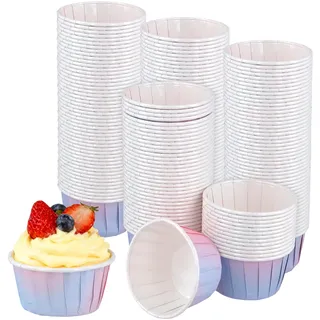 CHUIFAI 200 Stück Cupcake Förmchen Papier Klein, Mini Muffinförmchen Fettdicht Cupcake Becher Pappe, Muffins Papierförmchen Einweg Backbecher für Hochzeit Geburtstag Party Candybar Weihnachten