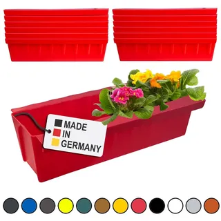 Paletten Blumenkasten 12er-Set Rot Einsatz zum an- & Einhängen Pflanzkasten