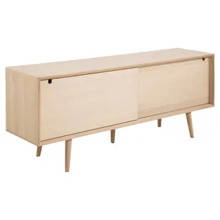 AC Design Furniture Lena Anrichte mit 4 Schubladen und Schiebetür in Weißeicheoptik, Sideboard für das Wohnzimmer, Eichenholz, B: 180 x H: 71 x T: 45 cm