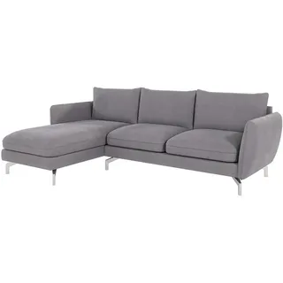 S-Style Möbel Ecksofa Elou Grau Microfaser , Holz, Textil , Echtholz,Buche, Birke , Füllung: Silikon,Schaumstoff , Eckteil, L-Form, Ottomane links,L-Form , 261x167 cm , Blauer Engel, FSC Mix, Oeko-Tex®, Hergestellt in Europa , Wohnzimmer, Sofas & Couches, Wohnlandschaften, Ecksofas