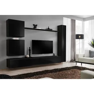 Weiß  Luxus Wohnwand Wohnzimmer Möbel Designer TV-Ständer Wandregal Modernes Set - Weiß