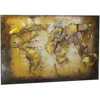 locker Metallbild »3D WELTKARTE«, Weltkarte, bunt