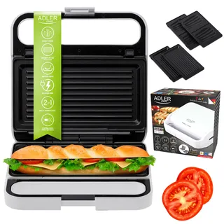 Adler AD 3070W Sandwichtoaster Weiß