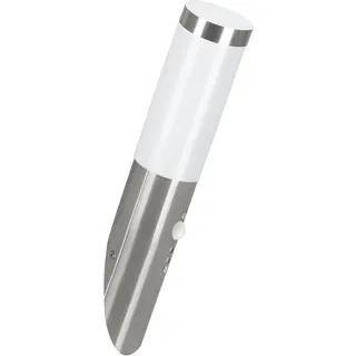 EGLO Außenleuchte Edelstahl und Kunststoff 42,5 cm inkl. Bewegungsmelder silber, weiß