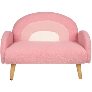 Jimmylee Kindersitzbank , Rosa, Weiß, Pink , Holz, Kunststoff, Textil , Kautschukholz , Sperrholz , Regenbogen , 79x56x48 cm , Babymöbel & Kindermöbel, Babyzimmer, Kindersessel & Kindertische