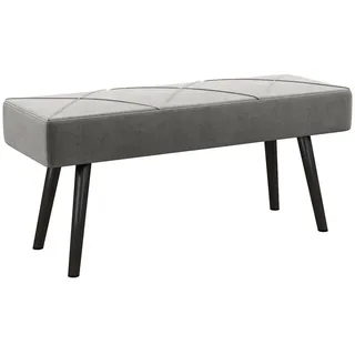 Homcom Polsterbank Sitzbank Bettbank, Flurbank, X-Muster, in Samtoptik, bis 120 kg Belastbar, Grau