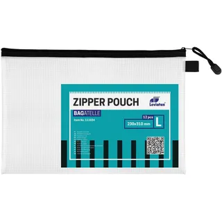 Leviatan 12er Set A4 Zip-Beutel Reisetasche Transparente Reißverschlusstaschen Reißverschluss Dokumententaschen Wasserdichte Bag Lagerung von Schreibwaren, Kosmetikwaren