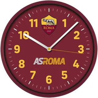 Seven AS Rom Quarz-Wanduhr mit Uhrwerk, Geschenkidee für Kinder und Erwachsene, blau, Fußball-Fans