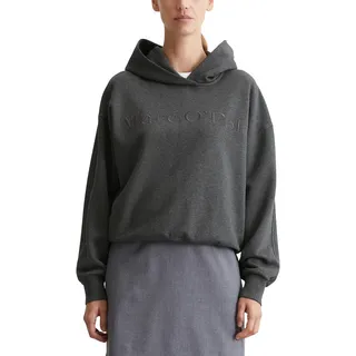 Marc O'Polo Damen Hoodie aus Bio-Baumwolle Relaxed Fit, Grau (Deep Grey Melange), S