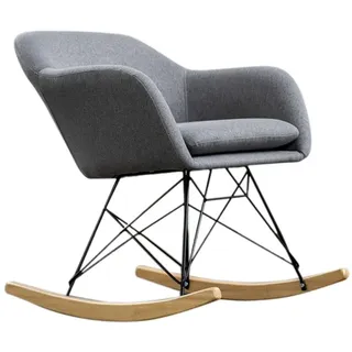 KAWOLA Schaukelsessel Stella Polyester 62 x 73 x 75 cm Grau mit Rollen