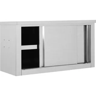 vidaXL Wandhängeschrank mit Schiebetüren 90×40×50 cm Edelstahl - Grau