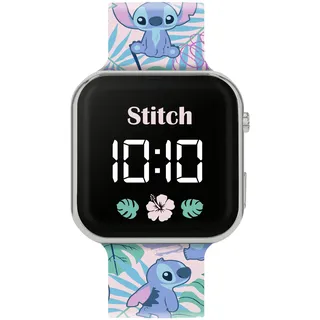 Disney Lilo & Stitch LAS4091 Kinder-Armbanduhr mit LED-Quarz-Silikonarmband, Blau, Mehrfarbig, Modern