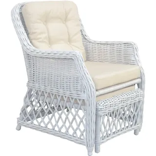 Home Affaire Rattanstuhl Handarbeit 67 x 91 x 75 cm Weiß