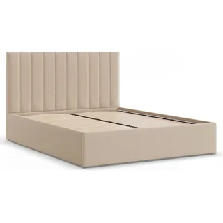 Gepolstertes Bett mit Kopfteil 180x200 cm, Beige - Beige
