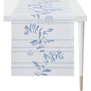 Tischläufer APELT "6871 LOFT STYLE, Sommerdeko, Sommer", blau (hellblau), B:48cm L:140cm, Polyester, Viskose, Tischdecken, Tischläufer, Jacquard-Gewebe