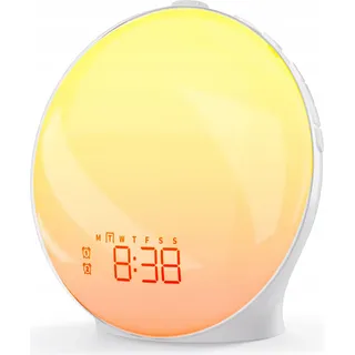 Sunrise Pro Lichtwecker mit Sonnenaufgangssimulation Radio USB-Ladegerät - Weiß
