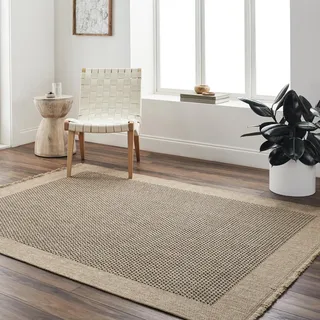 livabliss BURLINGTON Outdoor-Teppich 120 x 170 cm Beige/Schwarz