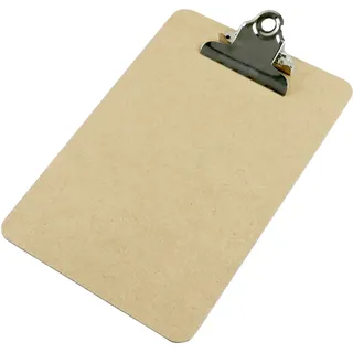 Klemmbrett Holz A5  | Hochformat  | Classic - mit großer Retroklammer, braun