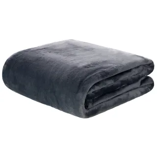 Brandsseller Flanelldecke Supersoft Kuscheldecke Tagesdecke Wohndecke - Uni - 180 x 220 cm - Grau