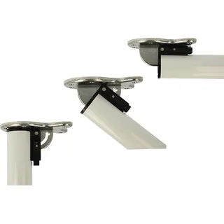 MS Beschläge Abklappbares Tischbein 710mm Weiß d:50mm Möbelfuß Tischfuß aus Metall