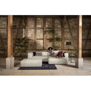 W.Schillig Ecksofa »around-the-block, modern und elegant, bequem, L-Form« mit eleganter Biese, mit Federkern grau