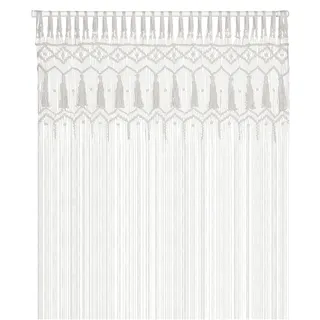 Cozyor Makramee Boho Vorhang Türvorhang Fenstervorhang 132x200cm als Raumteiler, Wandbehang & Deko weiß, für Traubogen, Hochzeit, Wohnzimmer, Schlafzimmer