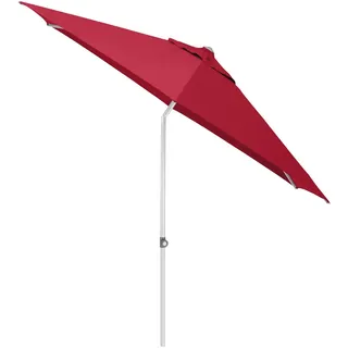Kettler Sonnenschirm , Rot, Silberfarben , Textil , 360° drehbar, höhenverstellbar, lichtecht, Knickgelenk, regenabweisend, rostfrei, stabile Strebegelenke, U-Profil-Streben, UV-beständig, wetterfest, mit Belüftung, geeignet für Balkon , Sonnenschutz, Sonnenschirme