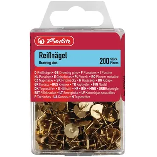 Herlitz Reißnagel rund, Metall, 200 Stück