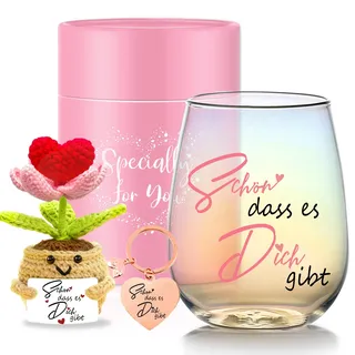 Binoster Geschenke für Frauen Weingläser Personalisiert Geschenke FreundinDankeschön Geschenk,Weihnachtsgeschenke,Geburtstagsgeschenk für Frauen,Freundin,Kollegin,Mama,Schwester Frau Geschenkideen
