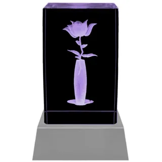 Kaltner Präsente Stimmungslicht - Das perfekte Geschenk: LED Kerze/Kristall Glasblock / 3D-Laser-Gravur/Geburtstagsgeschenk für Mama, Oma, Freundin/Geschenke für Mama Weihnachten/Mitbringsel