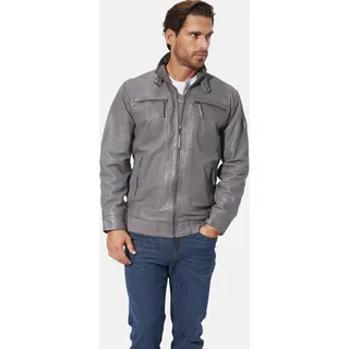 Lederjacke BABISTA "Lederjacke CORIETTA", Herren, Gr. 48, grau, Obermaterial: 100% Lederfaserstoff LEAFIBTEX., Jacken Lederjacke