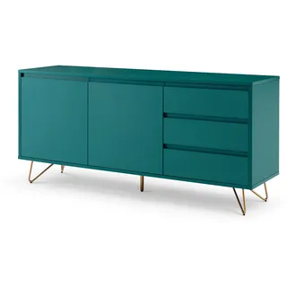 SalesFever Sideboard mit 2 Türen und 3 Schubladen Blau|Grau|Grün|Weiß