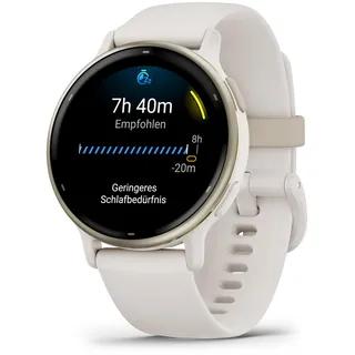 Garmin Vivoactive 5 BT 42,2 mm Kunststoffgehäuse gold Silikonarmband weiß M