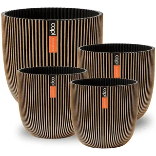 Capi Europe - Geschenkset Blumentopf Kugel Groove Made with - Gold - Set L - Blumentöpfe für drinnen und draußen - Hergestellt aus recycelten Materialien