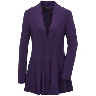 Sweatjacke GOLDNER "Leichte Shirtjacke lila mit Stretch", Damen, Gr. 40, lila (amethyst), Obermaterial: 95% Polyester PES. 5% Elasthan EL., festlich, normal, weit Tubular, Sweatjacken Sweatjacke, Mit Teilungsnaht hinten für eine elegante Weite