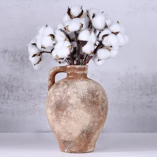 22,6 cm Rustikale Vase mit Griffen, Bauernhaus-Vases für Wohnkultur, Terrakotta und Vintage Vase, Vintage-Stein-Vases für Wohnkultur, Wohnzimmer, Regaldekoration, Esstischdekoration