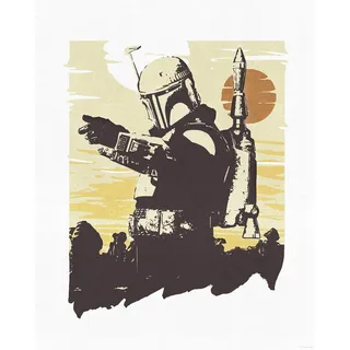 Komar Wandbild- Star Wars Boba Fett Illustration Target - Größe 40 x 50 cm - Poster, Kinderzimmer, Dekoration - gerollt ohne Rahmen