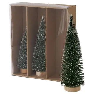 3tlg Deko-Aufsteller Tarvo H22-32cm grüne Tanne Weihnachts-Baum Advent X-Mas - Grün