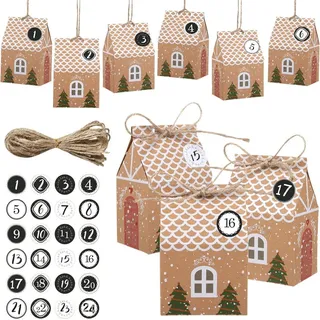 24 Adventskalender Häuser Geschenkboxen Weihnachtskalender Weihnachten Party