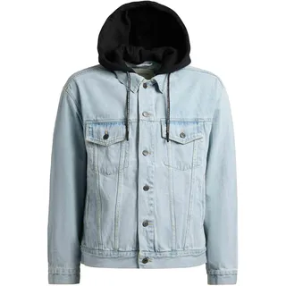 khujo Jeansjacke "Jeansjacke Jokin" mit Kapuze Herren Denim-Jacke mit Sweat-Kapuze, light blau