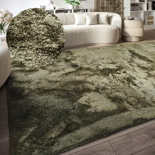 ELLE DECORATION Hochflor-Teppich »Calida« rechteckig 28 mm Höhe Langflor, Shaggy, einfarbig, flauschig, weich, glänzend, modern, uni, grün