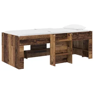 Hochbett für Kinder Altholz 90 x 200 cm Holzwerkstoff - Braun