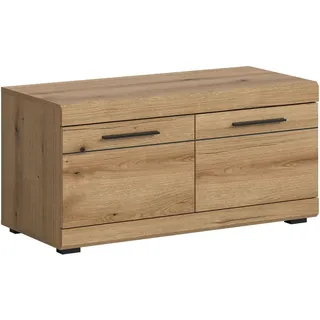 INOSIGN Sitzbank »SIENA, Breite 90 cm, 2 Türen, 2 Einlegeböden, 4 Fächer« hochwertige Rillenfräsung in MDF Front, 1 Stk. tlg. Garderobenbank, Dielenbank, Bank, Flurbank, Kommode, braun