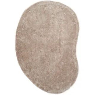 Hochflor-Teppich BRUNO BANANI "Dana Bean shape, besondere Form, weich, Mikrofaser Teppiche" Gr. 72, beige, B:200cm H:30mm L:300cm, Kunstfaser, Teppiche, Hochflor-Teppich, organische Form, uni, Wohnzimmer, Schlafzimmer, Esszimmer