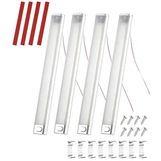 FAOKZE 4 Stück 120 LEDS Innenbeluchtung,Auto Weiß Licht Innenleuchte,6W 12V 6000K LED Innenbeluchtung mit Schalter,Licht Innenleuchte für Auto Wohnmobil Van Bus Caravan Boat Küche Bad