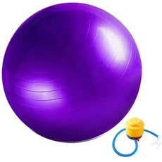 joofang Gymnastikball Fitnessball Sitzball Sportball Anti-Burst inkl Ballpumpe Dicker Robuster 300kg Belastbarkeit Balance Pilates Yoga Ball für Büro Zuhause Gym Ball(75cm,lila)