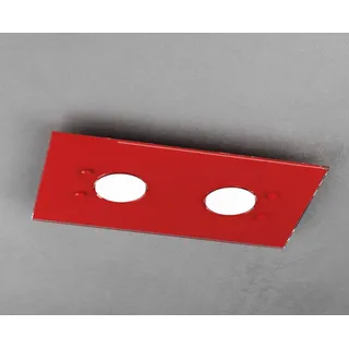 Toplight 2-flammige rechteckige Deckenleuchte Path mit GX53-Fassung, rote Struktur, modernes Design 40x20x3cm - Rot