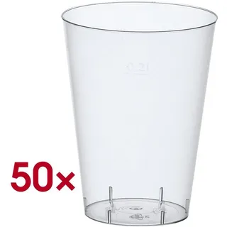 Papstar Plastikbecher 0,2 l Glasklar 50 St.