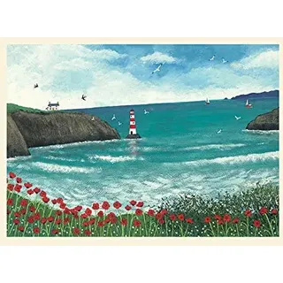 Jo Grundy 'Der Leuchtturm bei Poppy Bay' montiert Drucken,30 x 40 cm